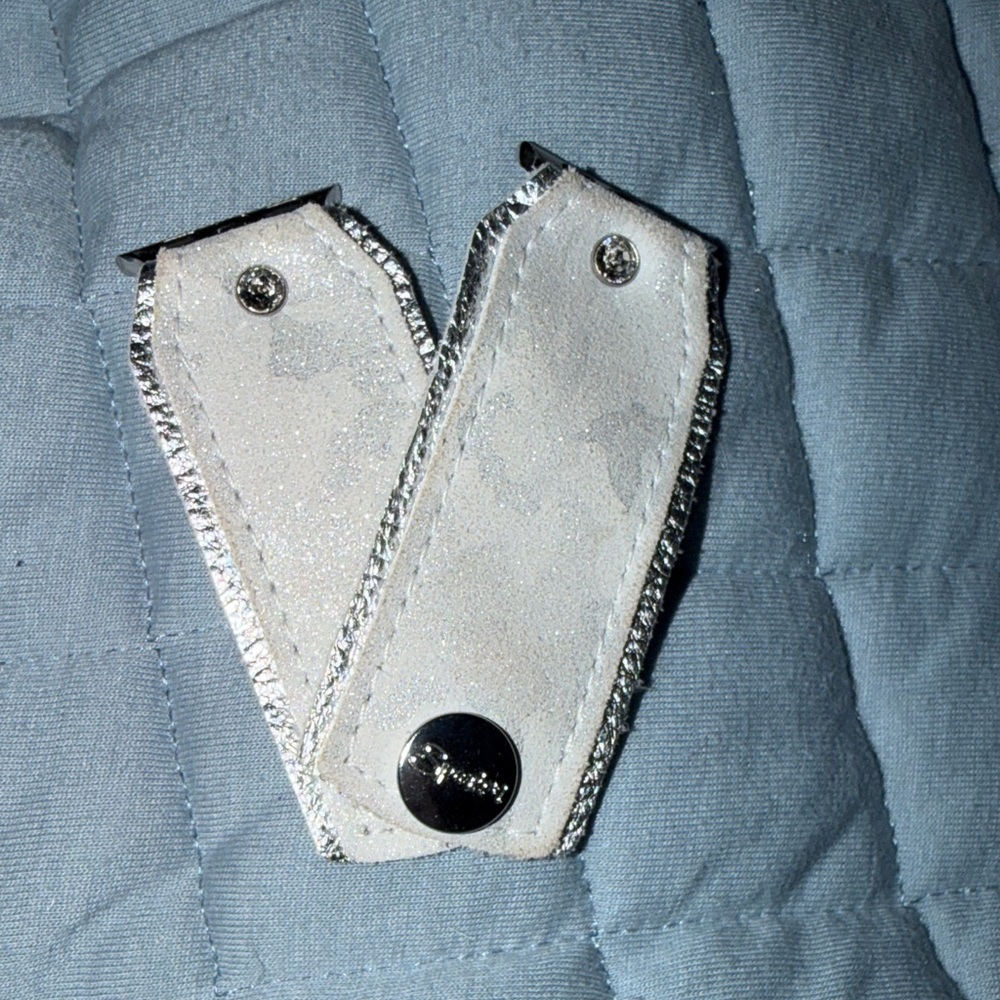 Silver Glitter Leather Apple Watch band